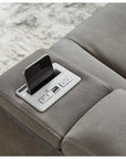 Next-Gen Durapella Performance Fabric Dual Power Reclining Sofa and Loveseat | Slate Gray