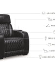 Boyington Dual Power Leather Recliner | Black