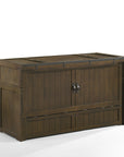 Rustic Cube Murphy Cabinet Bed & Mattress | Rustic Brown Finish