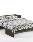 Rustic Cube Murphy Cabinet Bed & Mattress | Rustic Brown Finish