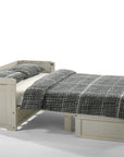 Rustic Cube Murphy Cabinet Bed & Mattress | Vintage White Finish
