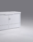 Cube Murphy Cabinet Bed & Mattress | White Finish