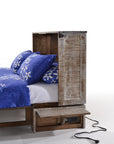 Poppy Murphy Cabinet With Mattress White Bark Finish