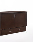 Sagebrush Murphy Cabinet Bed in in Chocolate Finish with Mattress