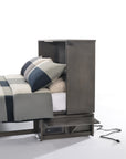 Sagebrush Murphy Cabinet Bed in in Stonewash Finish with Mattress