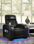 Boyington Dual Power Leather Recliner | Black