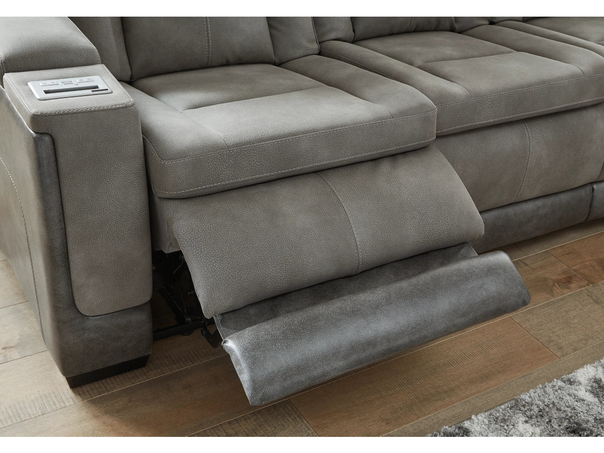 Next-Gen Durapella Performance Fabric Dual Power Reclining Sofa and Loveseat | Slate Gray