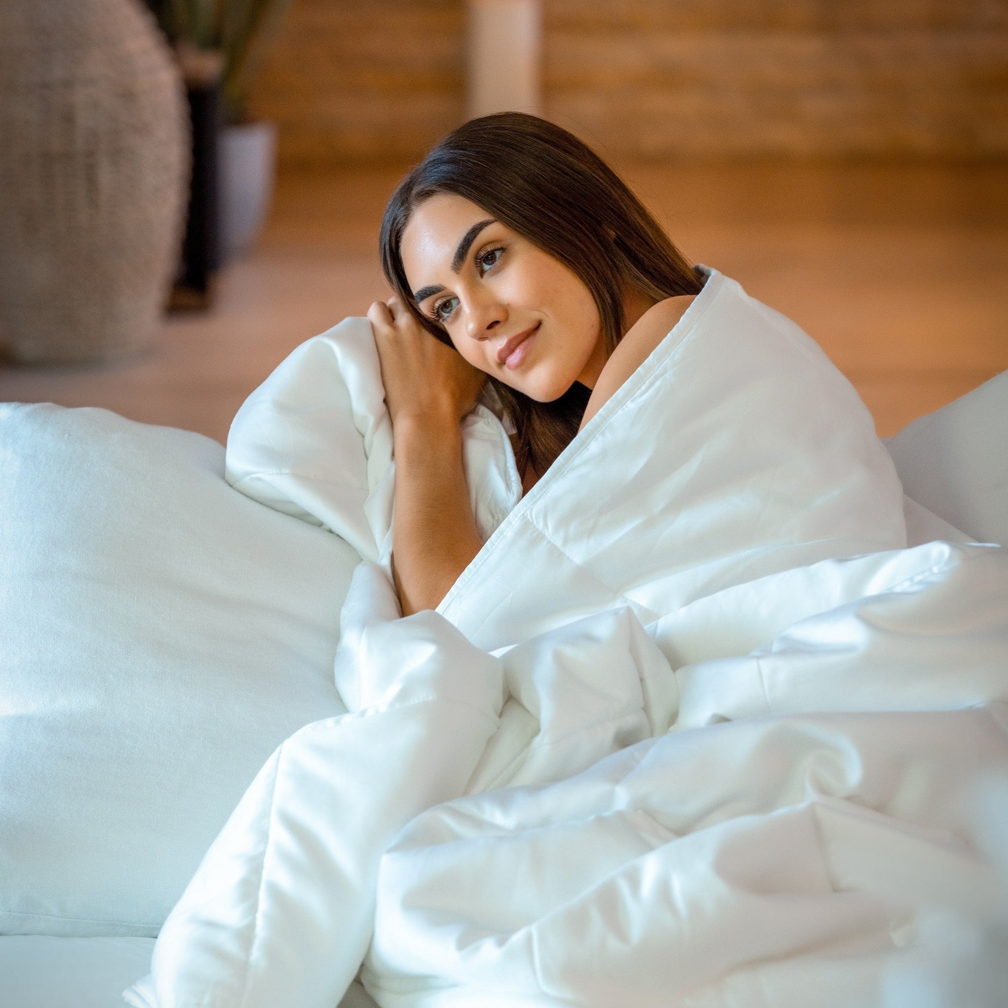 Cooling Comforter Set – Temperature-Regulating Eucalyptus Silk Comforter &amp; Pillow Shams